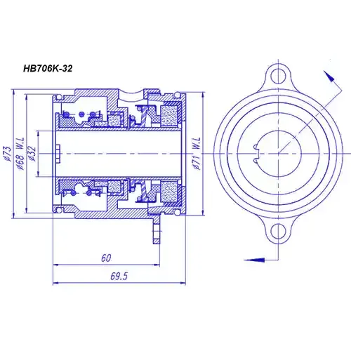 نقشه نصب مکانیکال سیل H-Brinker مدل HB706K